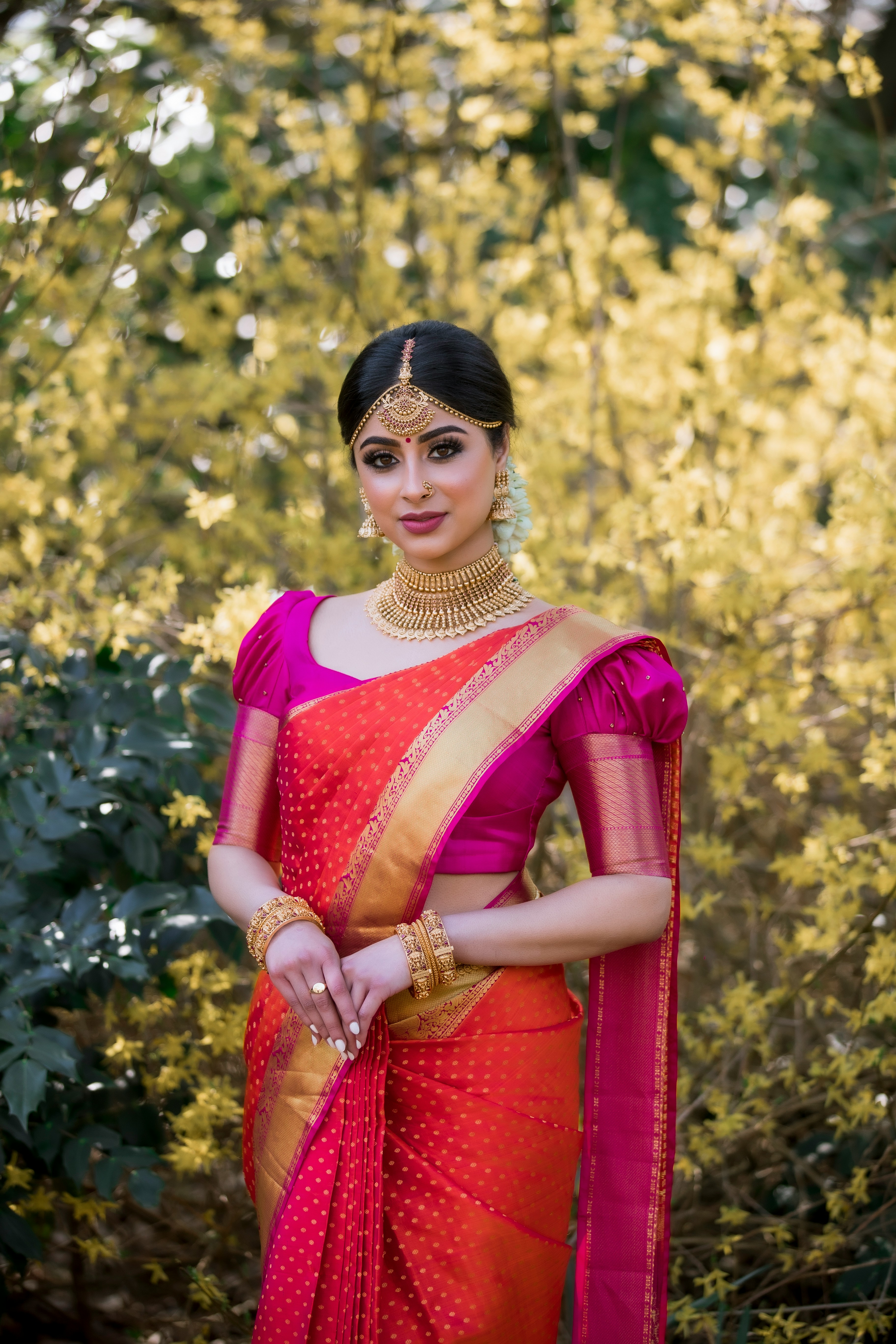 Saffron Drape Sari